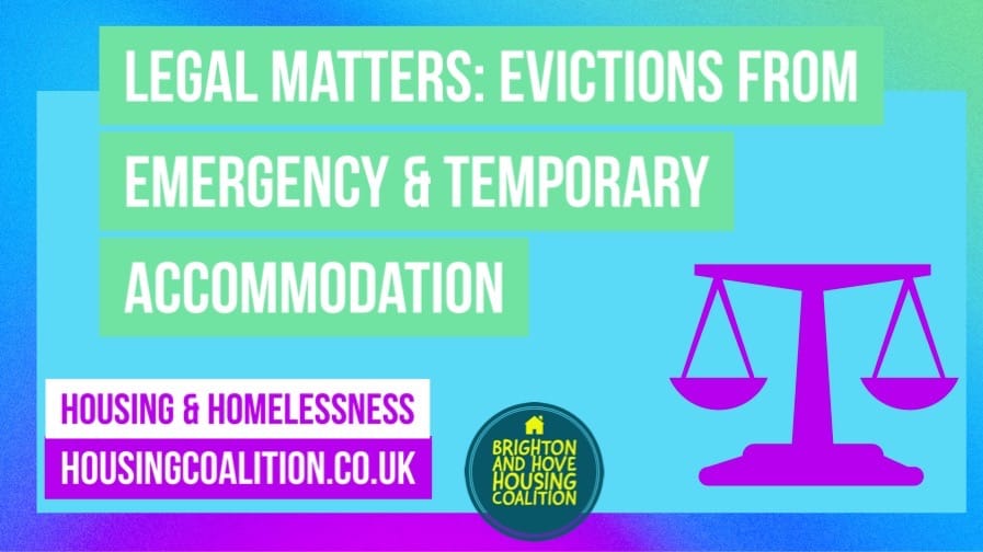 Legal Matters Evictions from Emergency Temporary Accommodation Title Image
