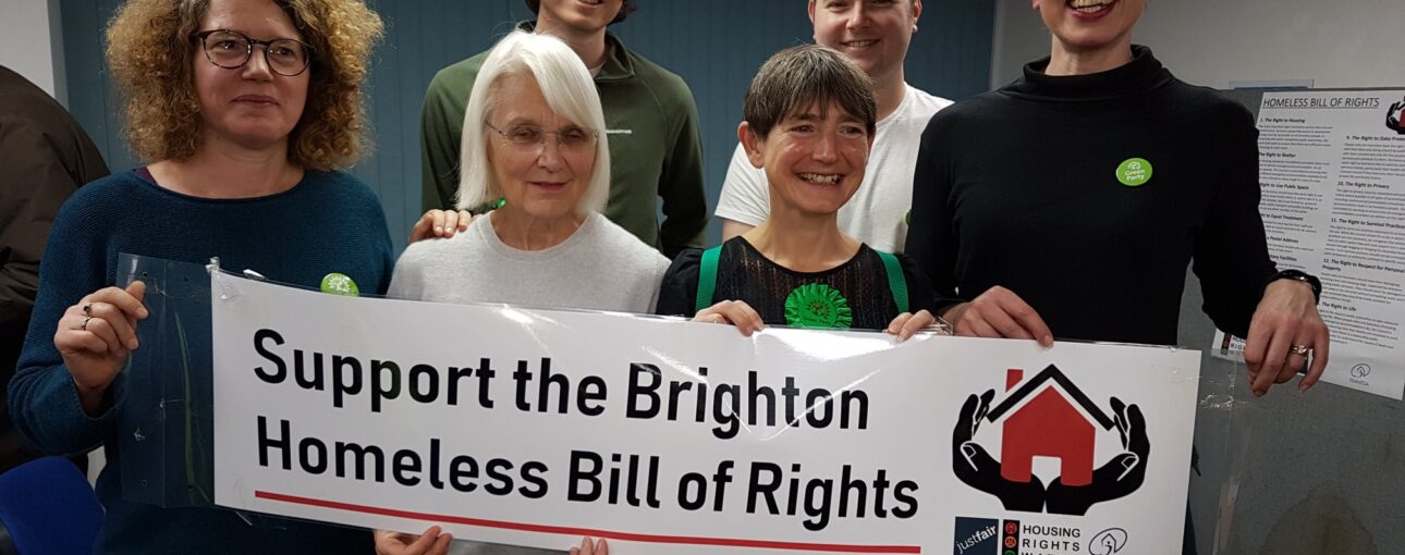 homeless bill of rights Brighton Green Councillors Signed up