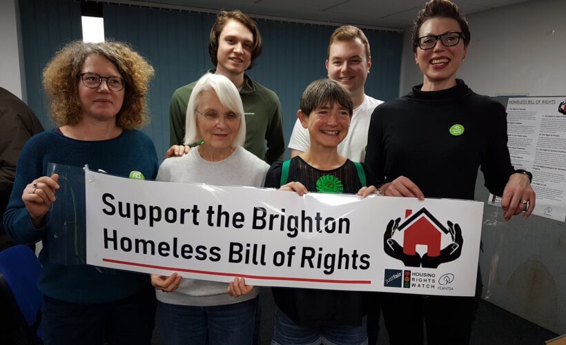 homeless bill of rights Brighton Green Councillors Signed up