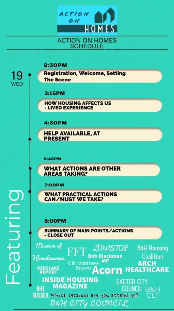 Action on homes Event Schedule